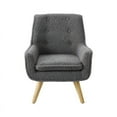 thumbnail image 3 of Linon Keely Wood Sherpa Upholstered Trellis Chair in Slate Gray, 3 of 9