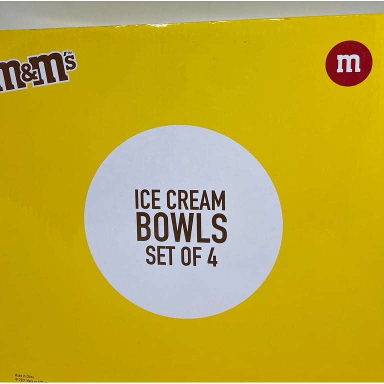 M&M's World Characters Lentil Ice Cream Ceramic Bowls Set of 4 New