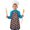 Football Icon Darkblue, variant on Football Outline Orange Pattern Teens Aprons, Adjustable Neck Strap, Toddler & Teens Aprons for Cooking & Baking, 19x23.6 Inches