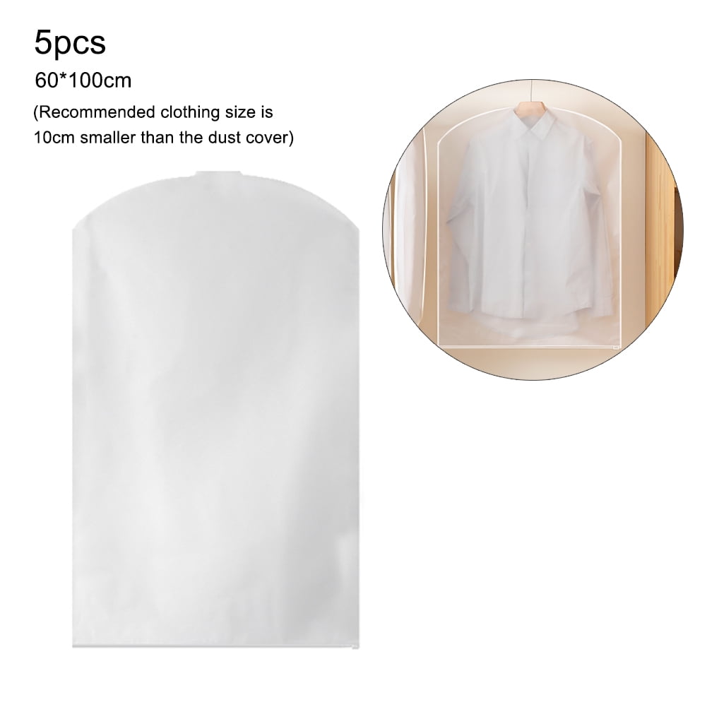 5 Pcs Dust Cover Hanging Garment Bag Clear Lightweight Suit Bags Dust
