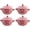 Pink, variant on Servette Home Pink Polka Dot Soup Ceramic Bowls with Lids and Handles - Set of 4