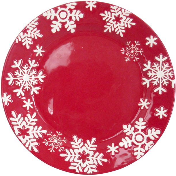 Earthenware Dinner Plate, Red, 6 Pack