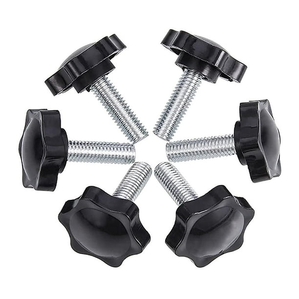 Paquete de 6 tornillos de mariposa M8x25mm, abrazadera de tornillo de mariposa con perilla de estrella de plástico moleteado (hy)
