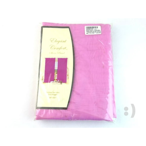 Elegant Comfort  2 Piece Window Curtain 60-inch X 84-inch - Dusty Rose Pink