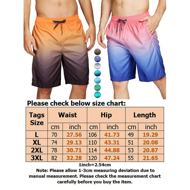 Summer Mens Swimming Swim Shorts Elastic Waist Pockets Surf Gradient Print Tie Dye Beach Swimwear Pool Trunks Pants