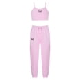 thumbnail image 5 of Yeahdor Kids Girls 2Pcs Sports Suit Sleeveless Butterfly Prints Crop Vest with Pants Set for Gym Running, 5 of 6