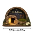 thumbnail image 3 of Wooden Easter Ornament with Scripture – 2D Hollow Design Depicting Resurrection Scene, Tabletop Display for Home Décor, Christian Religious Gift, 3 of 8