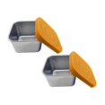 thumbnail image 1 of 2PC Stainless Steel Cutlery Set Snack Box Leakproof Small Food Containers With Silicone Lids Stackable Snack Pots For Kids Stainless Steel Snack Containers Lunch Box For Kids School Orange, 1 of 9