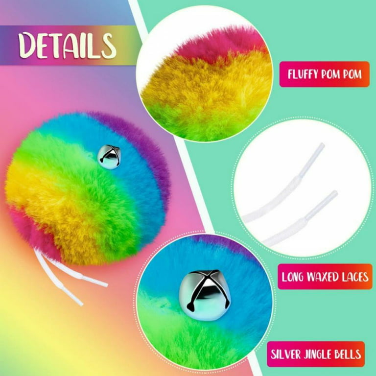Go Create Fuzzy Rainbow Poms, 100 Pieces Craft Pom Balls