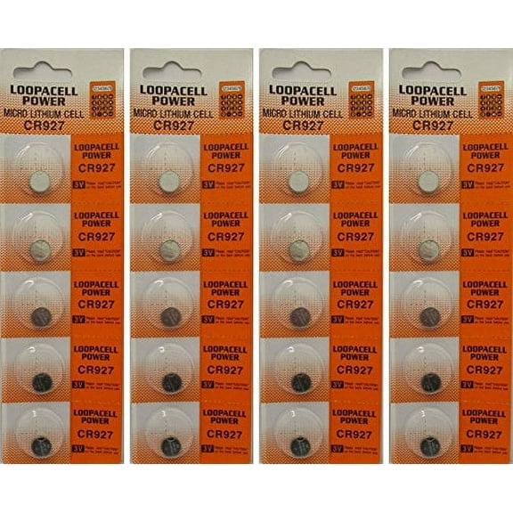 20 Pcs 927 Batteries (CR927/ DL927/ E-CR927) Lithium 3v (4 Packs of 5) By Loopacell