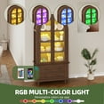thumbnail image 4 of Uforic 73" Arched Pantry Cabinet with LED Light, Drawers, Shelves, Farmhouse Kitchen Storage, Brown, 4 of 9