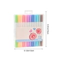 thumbnail image 3 of 12-Pack Dual-Tip Fruit Scented Highlighters, Fine & Chisel Marker Set, Colorful Pastel Pens for Journaling Note Taking, Kids School Supplies, 3 of 6