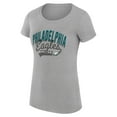 thumbnail image 2 of Women's G-III 4Her by Carl Banks Heather Gray Philadelphia Eagles Super-Slim Fit Lightweight Filigree Logo T-Shirt, 2 of 3