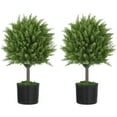 thumbnail image 1 of HOMCOM Set of 2 Decorative Artificial Plants, Fake Plants for Home, Green, 1 of 9