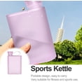 thumbnail image 5 of Botella de agua plana portátil, lindo frasco de viaje, Taza de viaje de plástico esmerilado, contenedor de agua, hervidor de agua, botella de agua (rosa), 5 of 5