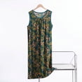 thumbnail image 2 of WCJM Women's Nightgowns Dress for Women Casual O Neck Pattern Print Sleeveless Fly Floral Print Dress with Pocket Casual Long Dress Green1 6XL, 2 of 4