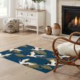 Fairy Blue Rug Area Rug 2x3ft White Fairy Crane Japanese Style Low Pile Washable Rug ...