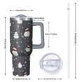 thumbnail image 2 of Dark Christmas Snowman Pattern Tumbler with Handle and Lid,40oz Double Wall Vacuum Insulated Tumbler,Cups Gift for Women and Men, 2 of 7