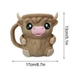 thumbnail image 6 of Highland Cow Ice Pint Holder, Ice Cream Pint Sleeves Cover with Handle, Cute Animal Ices Creams Cooler Container Leak Proof Popsicle Cozy Beer Can Cup, Highland Cow Lover Gifts, Light Brown, 6 of 6