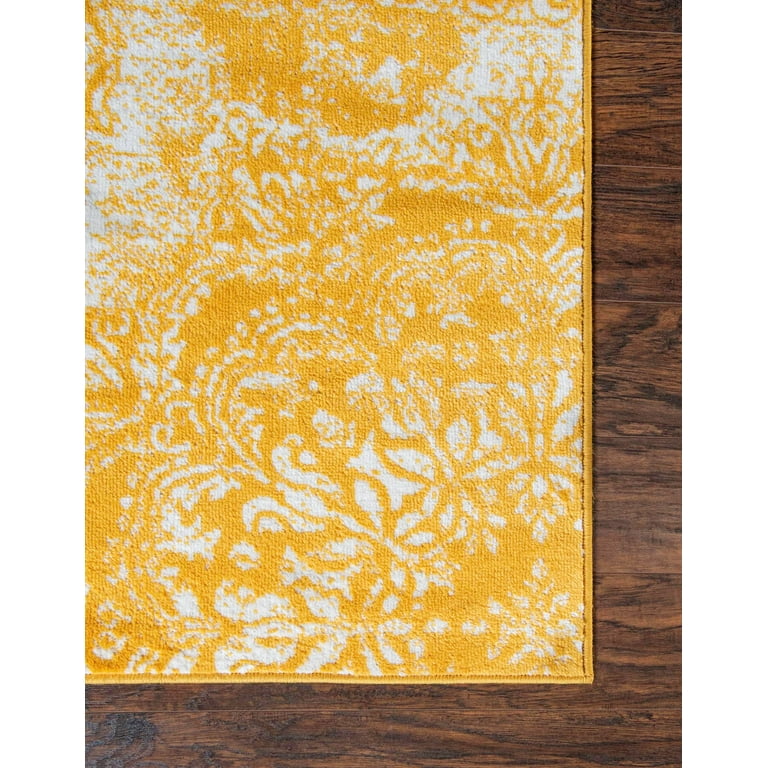 Unique Loom Grand Sofia Yellow 8' x 8' Square Rug