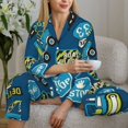 thumbnail image 4 of Wukai Machinery Road Construction Print Women's Pajama Set - Soft Long Sleeve Sleepwear for Comfort and Style-Small, 4 of 9