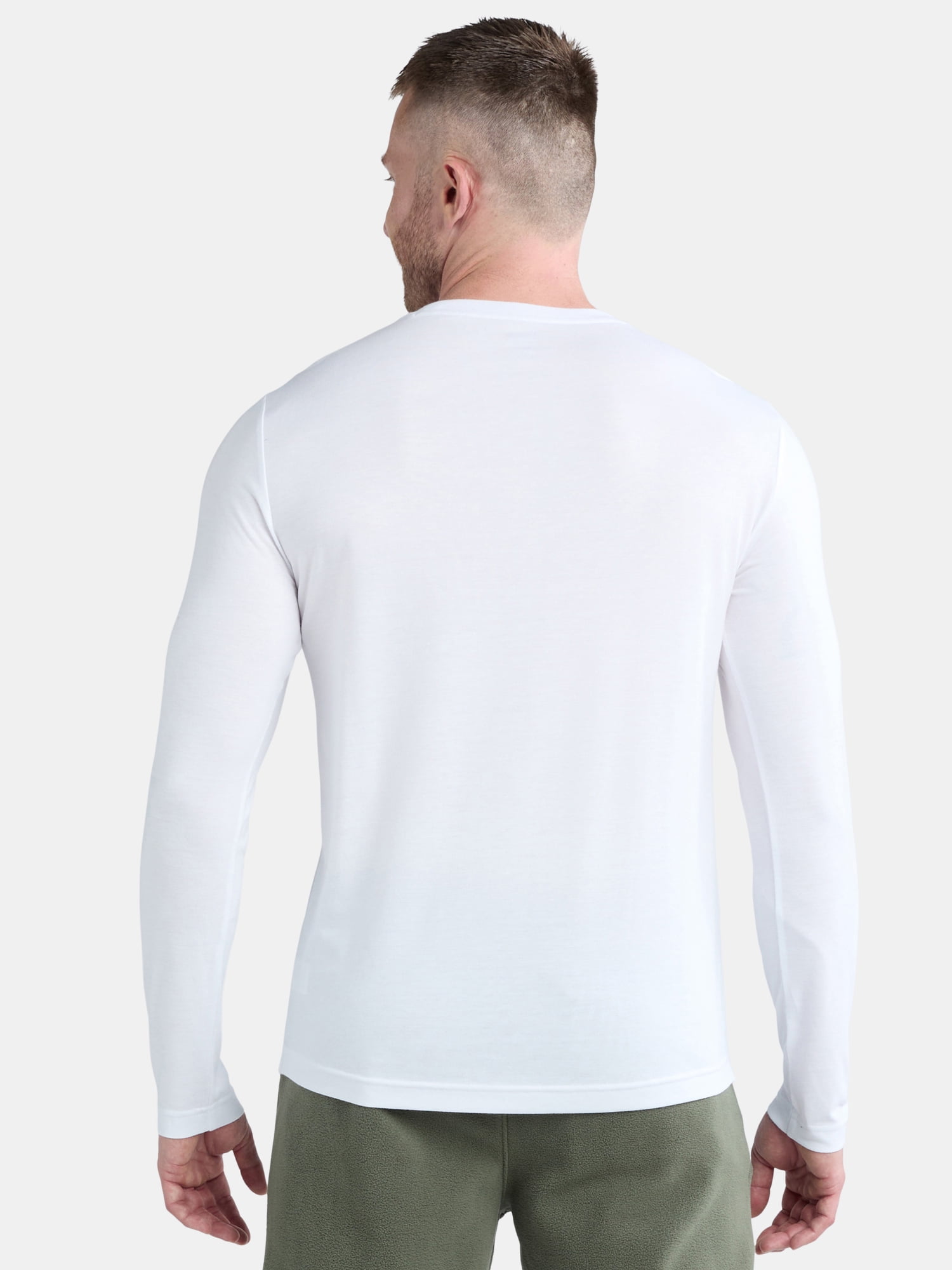 Athletic Works Men's and Big Men's Tri Blend Long Sleeve Pocket Tee, Sizes XS-5XL
