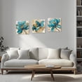 thumbnail image 4 of ZHONGYUTONG 3 Piece Flower Canvas Wall Art Butterfly and Lotus Pictures Wall Decor Floral Painting for Living Room Decor Framed (12.00" x 12.00" x 3PCS), 4 of 5
