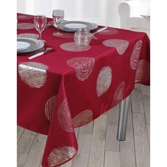Bright Red 100% Polyester, Stain Resistant Tablecloth 39 x 58 inch