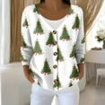 thumbnail image 4 of Women's Fashion Long Sleeve Christmas Snowman Snowflake Print Jacket Cardigan for Holiday Party and Casual Daily Wear,White,XL, 4 of 5