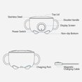 thumbnail image 3 of Kids Heating Feeding Bowl Thermal Insulated Baby Smart Electric Bowl Stainless Steel Tableware With Lid USB Rechargeable for Home School, 3 of 7