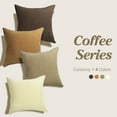 thumbnail image 4 of Lewondr Corduroy Throw Pillow Covers 18x18, Set of 4 Multi-Color Matching Square Soft Throw Pillow Cases Modern Stripes Couch Pillows for Living Room Home Bedroom Sofa Car Office Decor, 45x45cm/Brown, 4 of 9