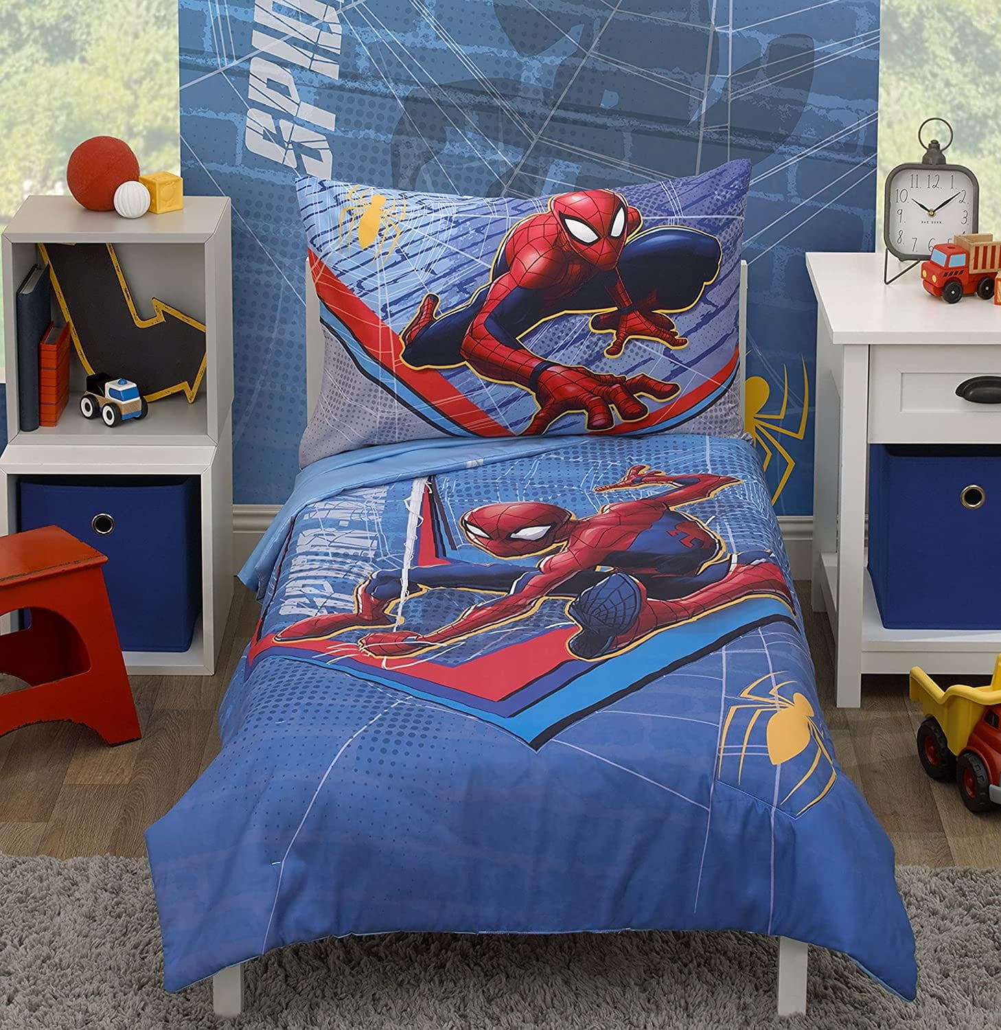Marvel Spiderman 4 Piece Toddler Bedding Set 