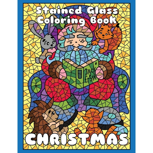 Download CHRISTMAS (Stained Glass Coloring Book): Mosaic Coloring Book for Adults Relaxation and Stress ...