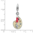 thumbnail image 4 of Sterling Silver Amore La Vita Polished 3-D CZ Enameled Artist Palette Charm Pendant with Fancy Lobster Clasp, 4 of 4