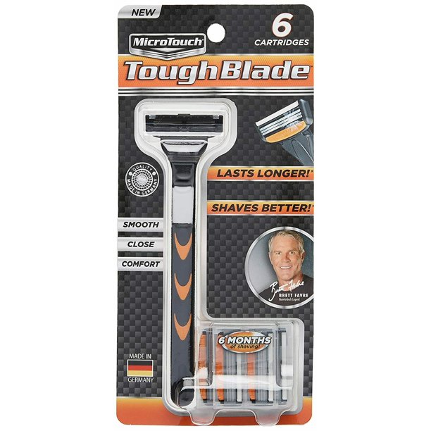 Microtouch Tough Blade Triple Blade Razor with 6 Blade Cartridges As