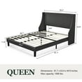 thumbnail image 7 of Amolife Queen Size Modern Platform Upholstered Bed Frame with Deluxe Wingback, Deep Grey, 7 of 7