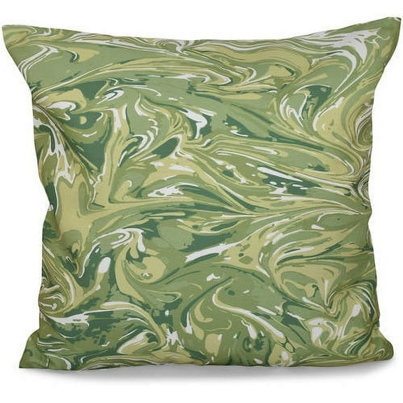 Simply Daisy 16" x 16" Melange Polyester Indoor/Outdoor Pillow, Green (1 count)