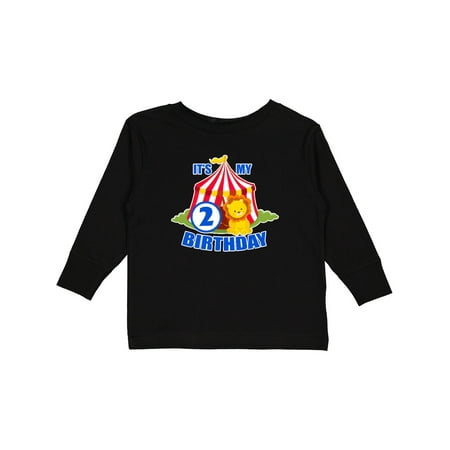 

Inktastic Its My Birthday Circus Tent with Lion 2 Years Old Gift Toddler Boy or Toddler Girl Long Sleeve T-Shirt