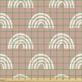 thumbnail image 2 of Ambesonne Bohemian Fabric by the Yard Upholstery, Monochrome Rainbows Art, 1 Yard, Pale Salmon and White, 2 of 5