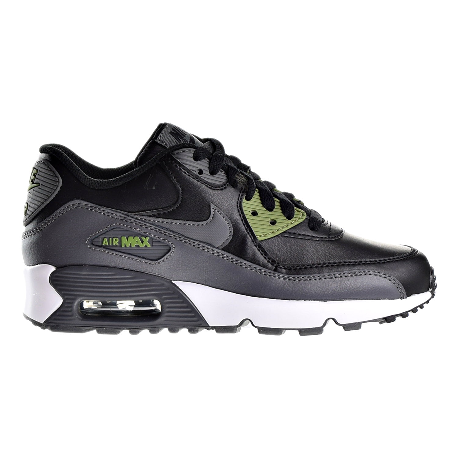 Nike Air Max 90 LTR (GS) Big Kids Shoes Black/Dark Grey/Palm Green ...