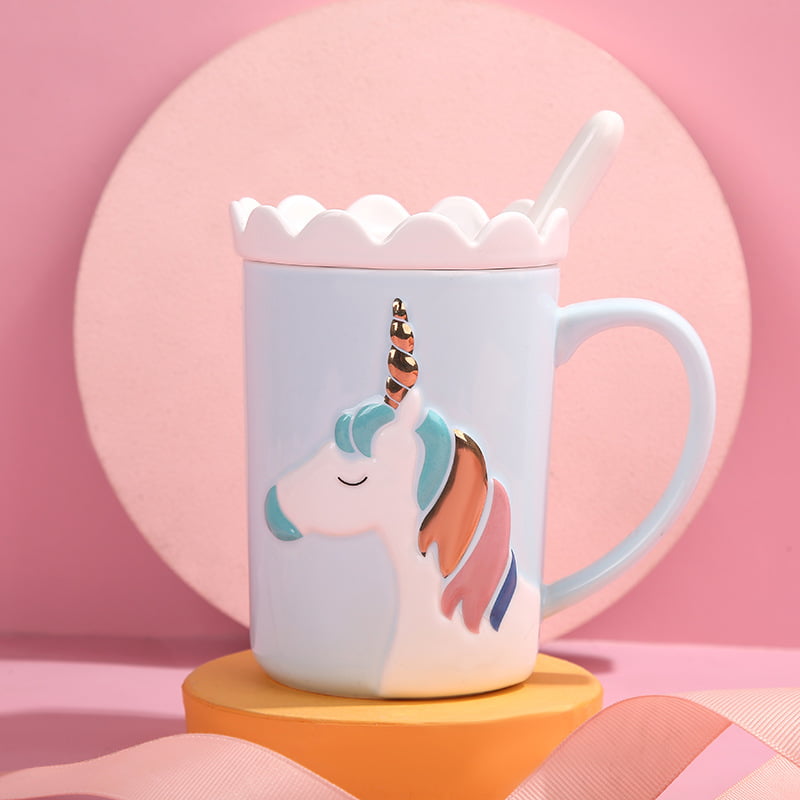 3D Creative Pink Unicorn Mug Ceramic Coffee Tea Cup Princess Unusual Gift Ideas 