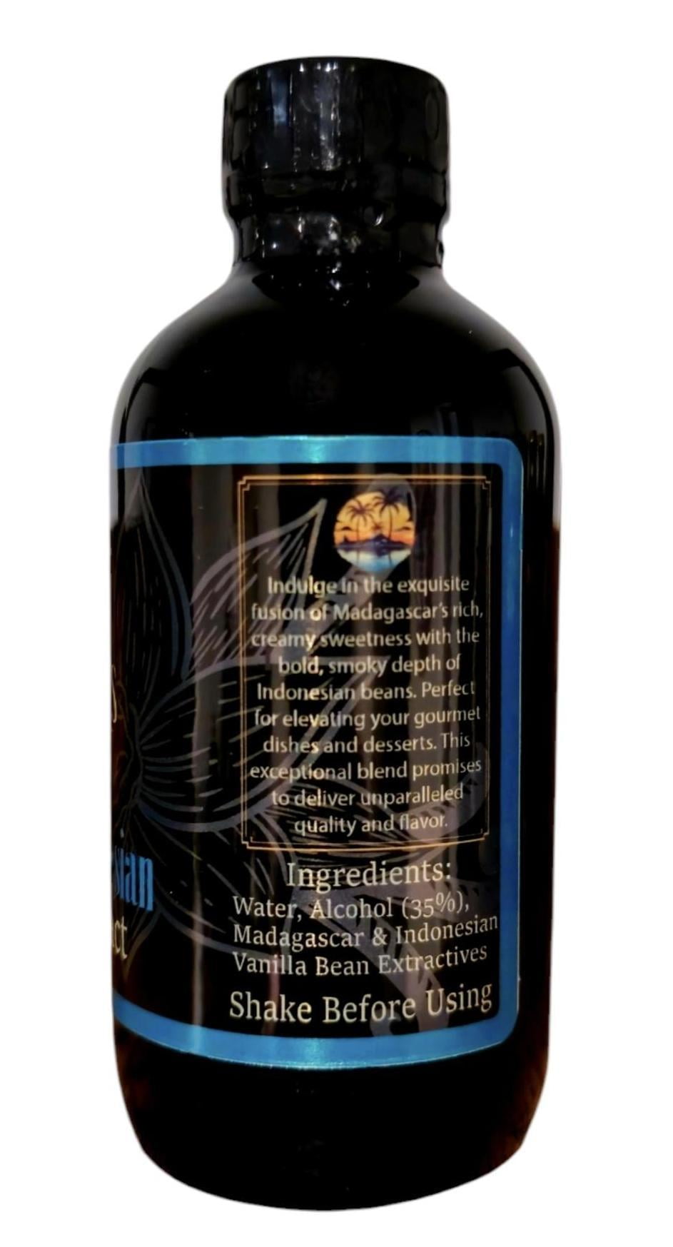 Hanson's Vanilla Co. - Pure Bourbon-Indonesian Vanilla Extract Blend - 4 fl oz  Liquid Flavoring for Baking & Cooking