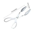 thumbnail image 3 of Stainless Steel Scissors Serving Tongs | Steek Clip Kitchen Food Tong | Multi-Function Bread, BBQ, Salad, Pastry, Grill Tool | White | 8.26 in Durable Food Grade, 3 of 6