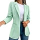 thumbnail image 1 of Gibobby Blazer de mujer elegante Blazers casuales para mujer con frente abierto manga larga cuello de solapa chaqueta de trabajo y oficina(Verde,CH), 1 of 5
