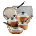 thumbnail image 1 of Juego de utensilios de cocina Farberware DiamondMax antiadherente de 15 piezas de cobre, 1 of 9