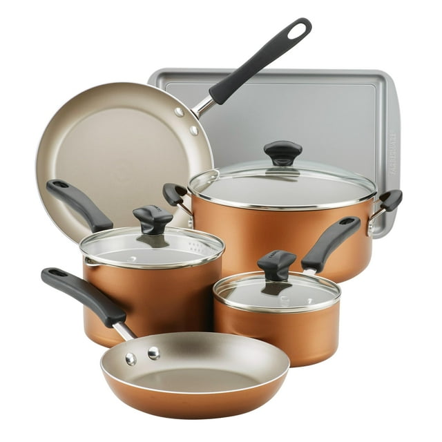 Juego de utensilios de cocina Farberware DiamondMax antiadherente de 15 piezas de cobre