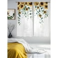 thumbnail image 3 of Sunflower Sheer Curtains 72 Inch Length 2 Panels Set Window Treatments, Yellow Floral Eucalyptus Leaves Watercolor Rod Pocket Semi Curtains for Living Room/Bedroom/Kitchen Décor, 104"W x 72"L, 3 of 7