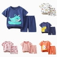 thumbnail image 5 of Toddler Boys Clothes Summer Outfit Sets 2 Piece Crewneck Cartoon T-shirts and Shorts Boys Set Dailywear Sets, 5 of 5