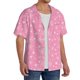 thumbnail image 2 of Balery Snowflake pink backgrounds Camisa Casual de Manga Corta con Botones para Hombre, Texturizada, Estilo Cubano, para Playa, Verano-Small, 2 of 5