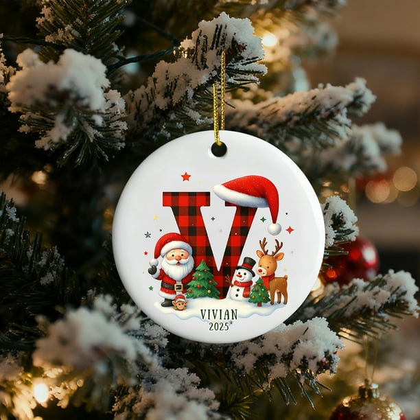 Adornos navideños con letras del alfabeto | 26 colgantes decorativos | Decoración navideña personalizada para hacer tú mismo